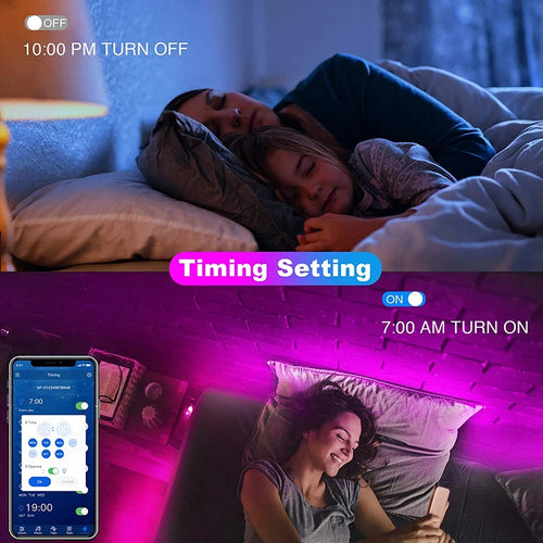 Bluetooth LED Strip Lights — Smart App & Remote Control, RGB Room Decor, 1-5 Meters