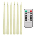 LED Flameless Taper Candles Flickering with 10-Key Remote 11" Battery Operated Ivory Candlesticks Christmas Home Wedding Decor