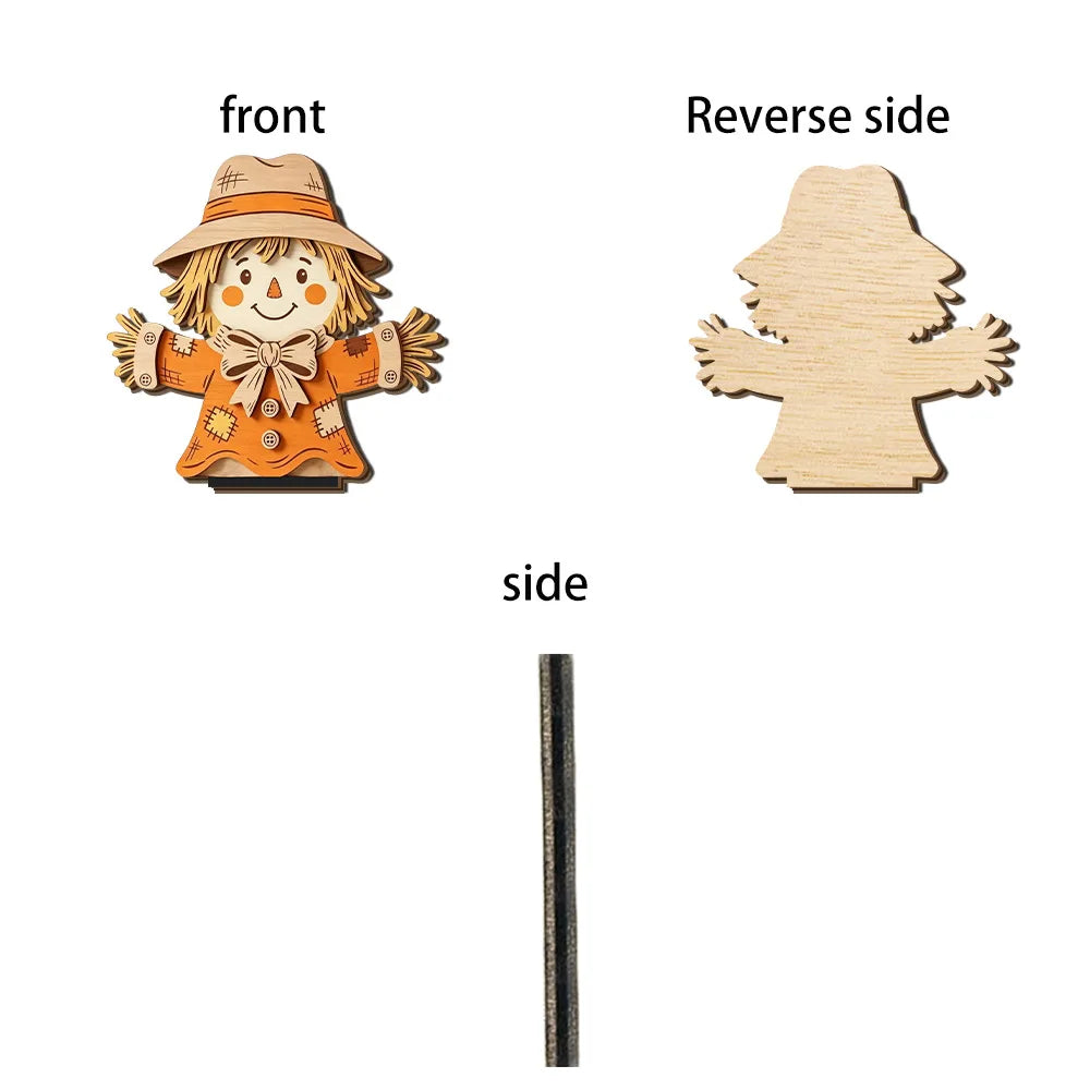 3PCS Fall Wooden Shelf Sitters, Pumpkin Scarecrow Highland Cow Dangling Leg Table Decor for Thanksgiving Halloween Home