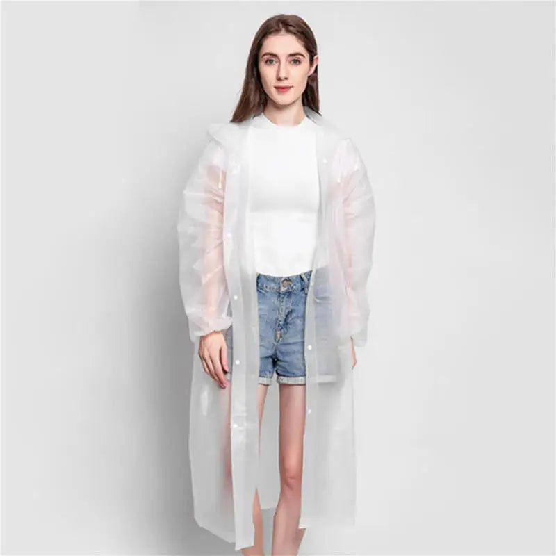 1pc Hooded Rain Coat Women Men Impermeable Thickened Waterproof Tourism Outdoor Hiking Rain Poncho Outdoor Products