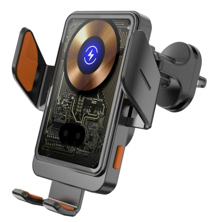 Auto-Clamping Wireless Car Charger Mount — 15W Fast Charging, Air Vent, 360° Rotation