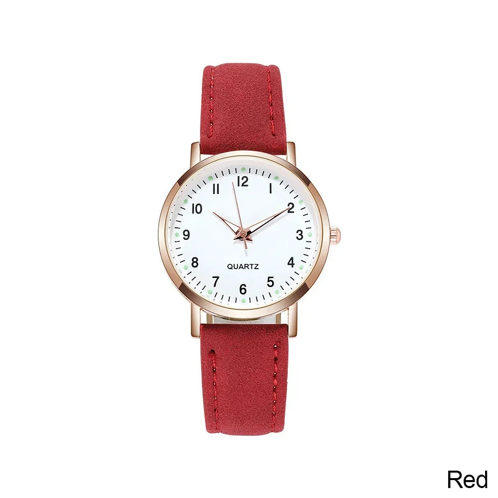 Women Watches Luminous Simple Vintage Small Watch Leather Strap Casual Sports Wrist Clock Dress Wristwatches Reloj Mujer