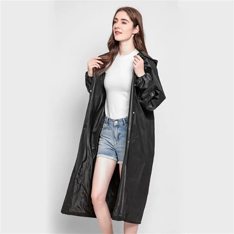 1pc Hooded Rain Coat Women Men Impermeable Thickened Waterproof Tourism Outdoor Hiking Rain Poncho Outdoor Products