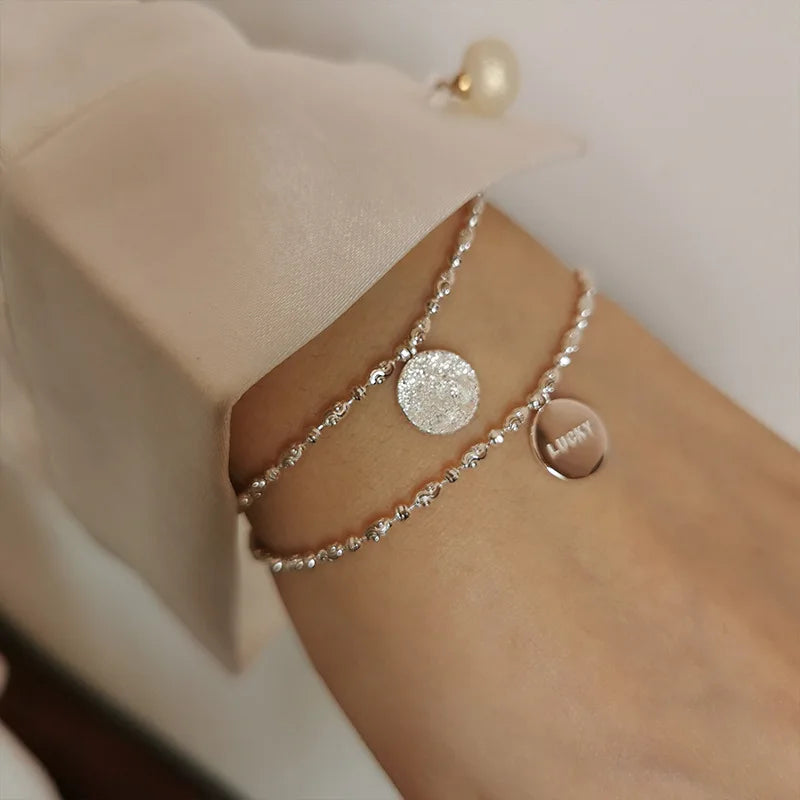 New 925 Sterling Silver letter Adjustable Bracelet & Bangle For Women Fine Fashion Jewelry Wedding Party Gift