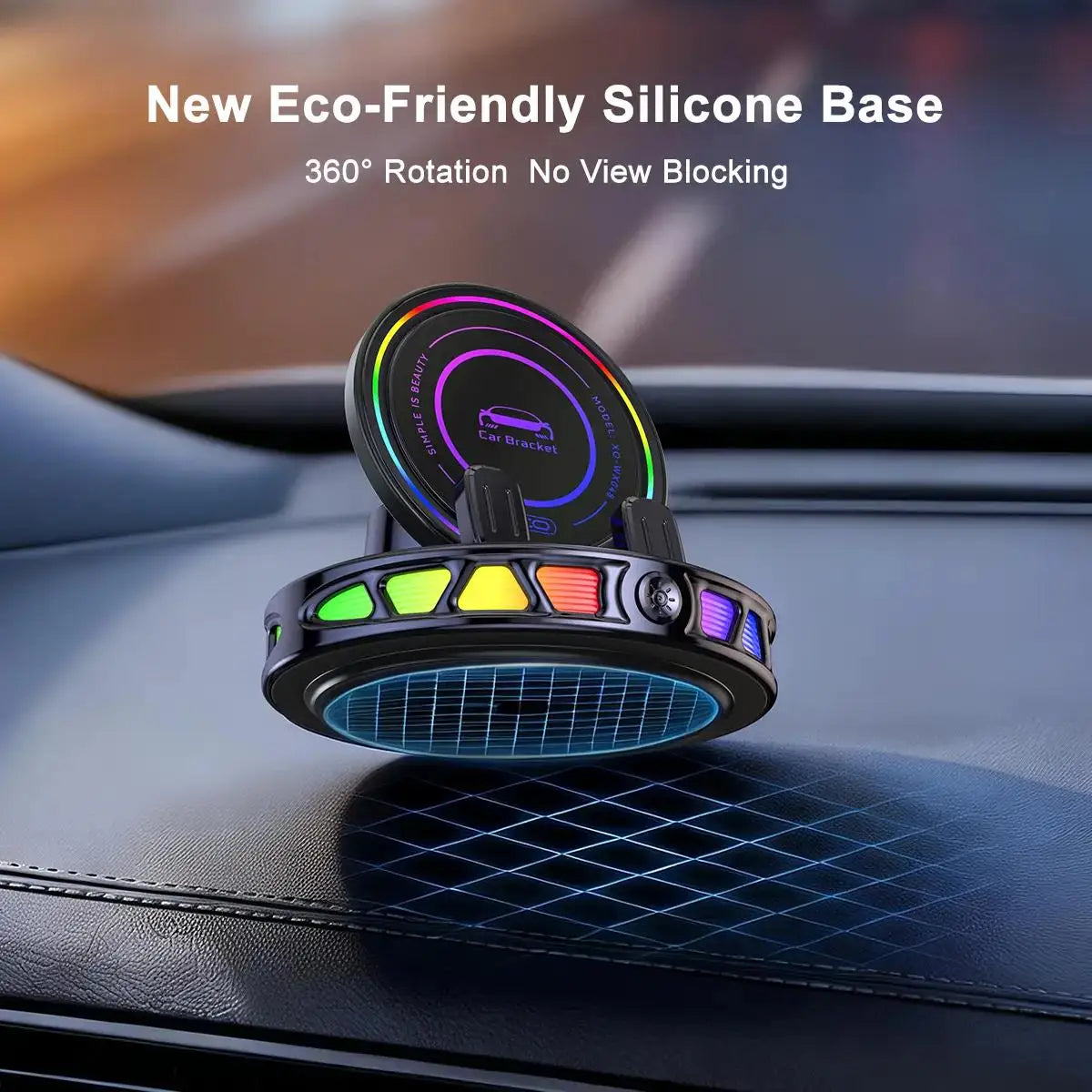 360° Rotating Wireless Car Phone Holder — 15W Fast Charging, Suction Cup Dashboard Mount