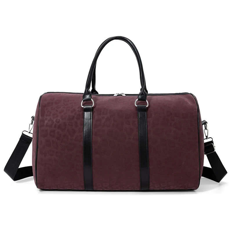 Leopard Print Duffle Weekender Bag Large Carry on Travel Bag Adjustable Strap Sports Gym Overnight Handbag for Men Women