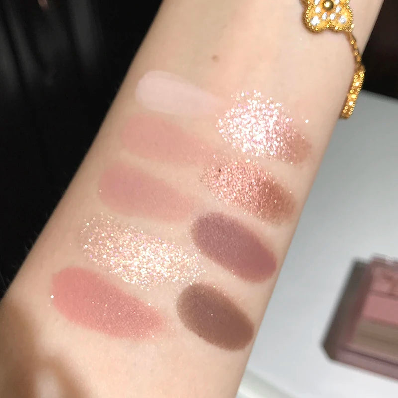 12Color Pink Brown Eye Shadow Tray Pearl Glitter Earth Matte Chocolate Eyeshadow Palette Korea Low Saturation Eye Pigment Makeup