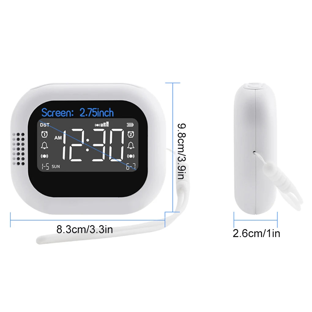 Multifunctional Vibration Alarm Clock Rechargeable LED Display Electronic Clock White Noise Student Strong Wake-up Artifact