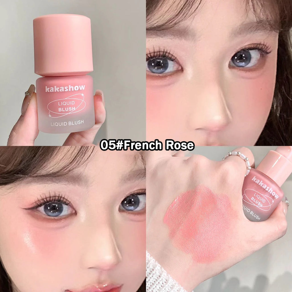 Vitality Six Colors Liquid Blush Moisturizing Watery Long-Lasting Makeup Easy to Smudge Cheek Rouge For Natural Flawless Look