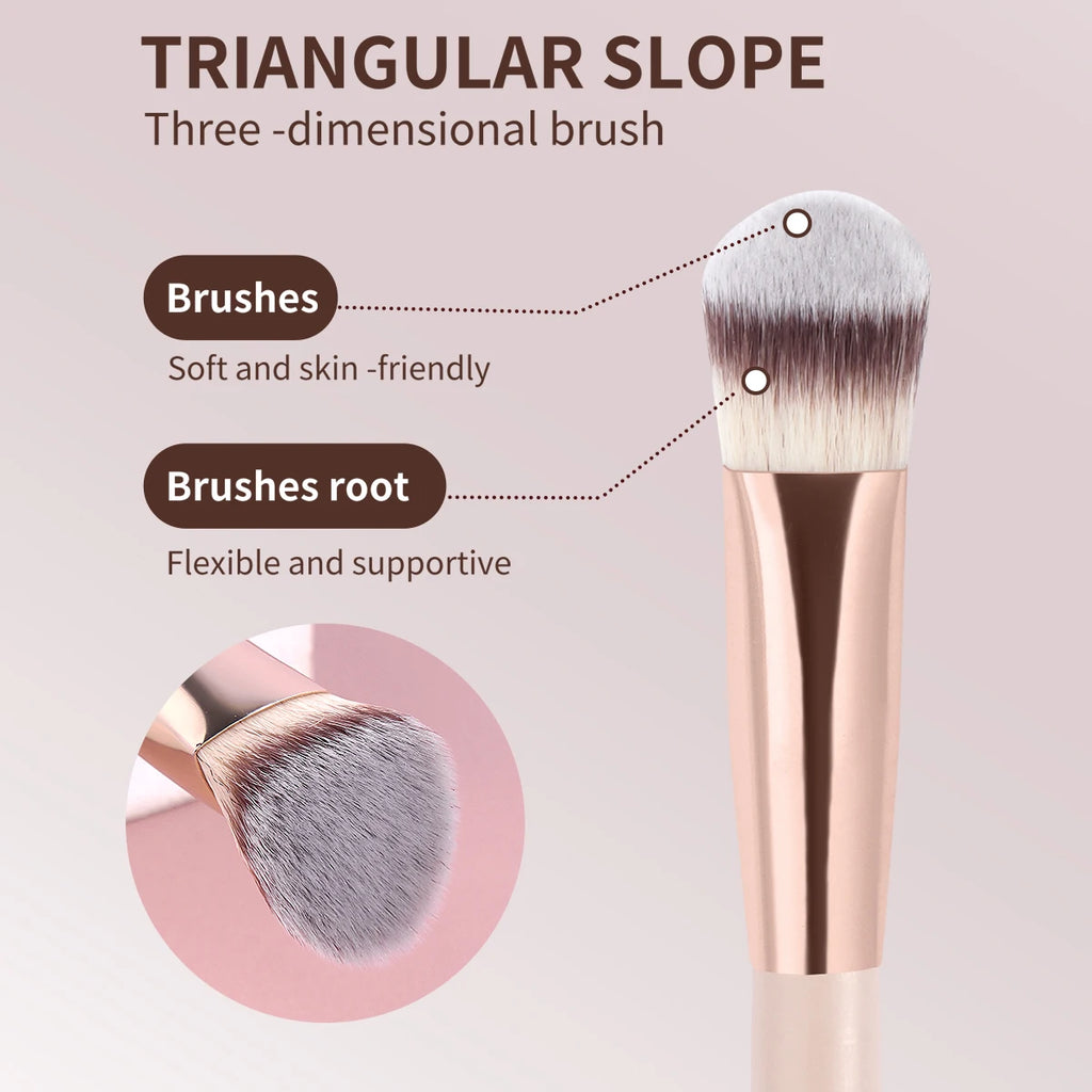 MAANGE 8pcs Makeup Brush Set Including Powder Blusher Foundation Makeup and Contour Brush Portable Travel Set for All Skin Types