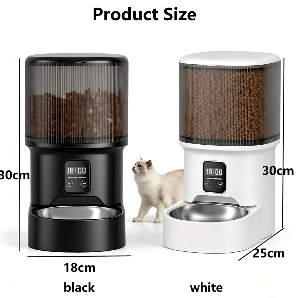 HD Video Automatic Pet Feeder for Cats Dogs 4L Smart Timed Quantitative Food Dispenser with Stainless Steel Bow Pet Supplies