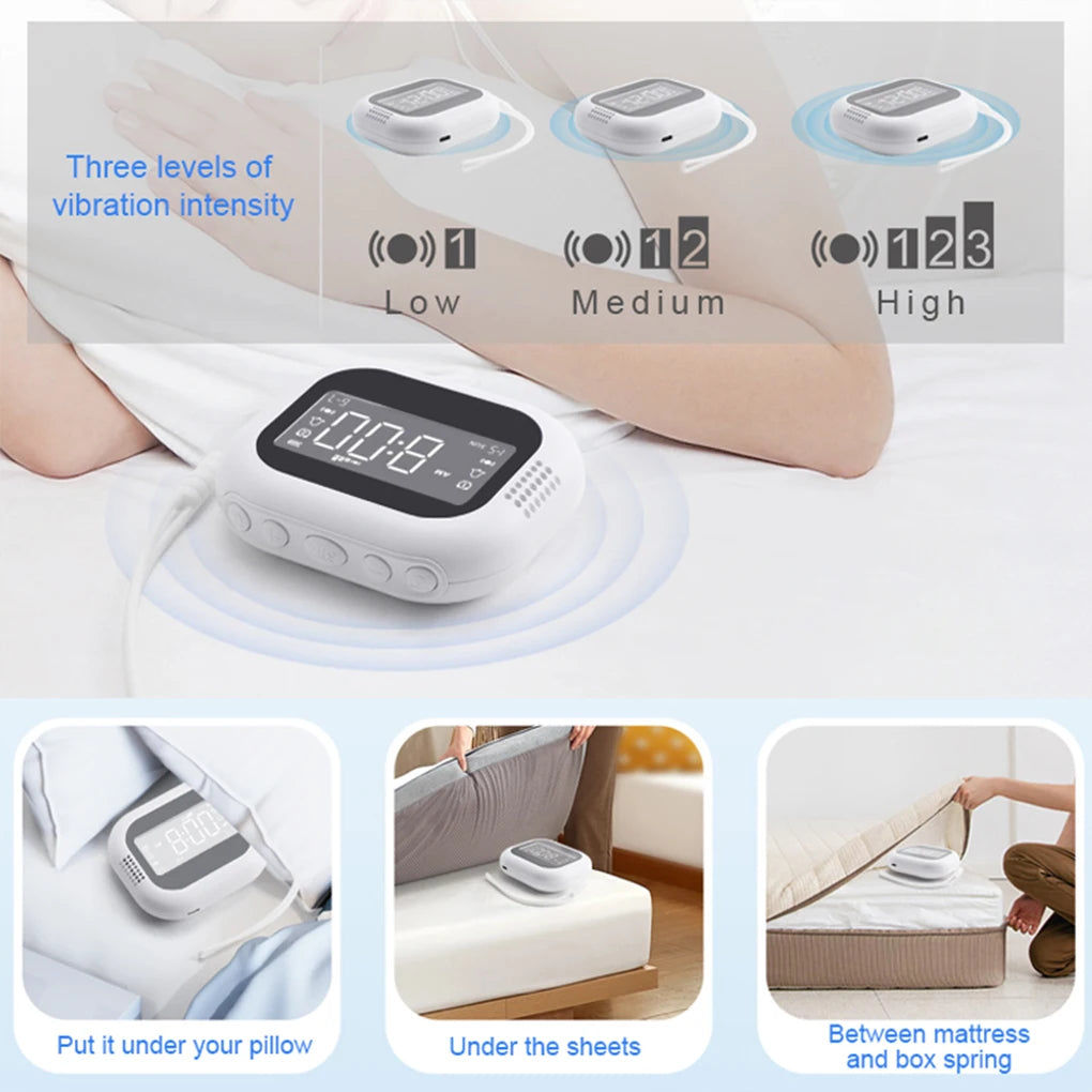 Multifunctional Vibration Alarm Clock Rechargeable LED Display Electronic Clock White Noise Student Strong Wake-up Artifact