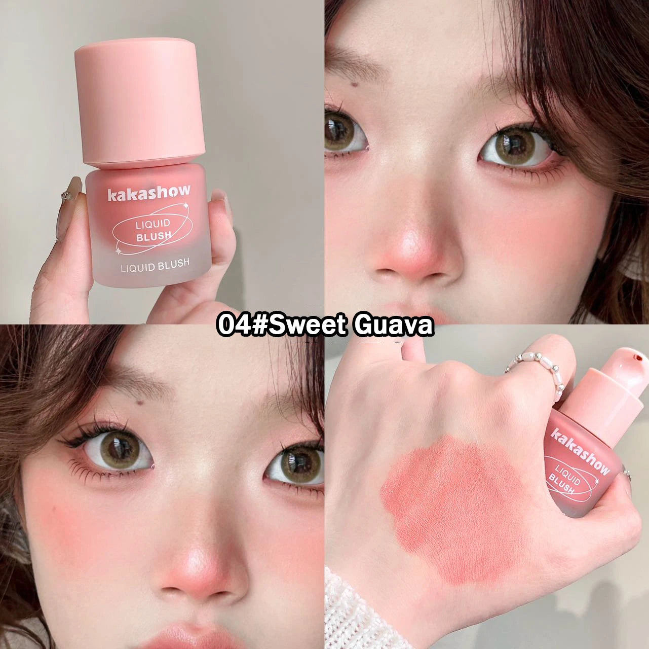 Vitality Six Colors Liquid Blush Moisturizing Watery Long-Lasting Makeup Easy to Smudge Cheek Rouge For Natural Flawless Look