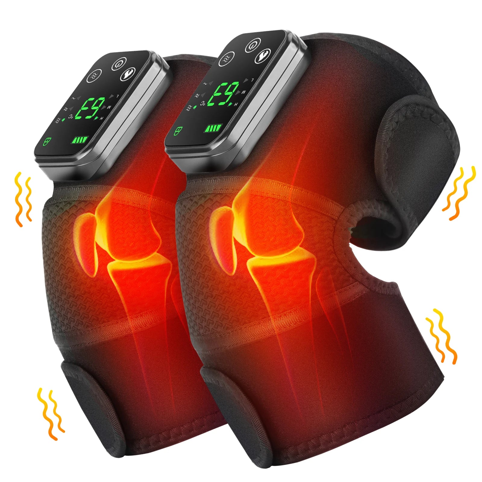 1/2 PCS 3 in1 Electric Heated Vibration Knee Massage Pad Massager Shoulder Elbow Knee Hot Compress Thermal Joint Brace Muscle Relaxation