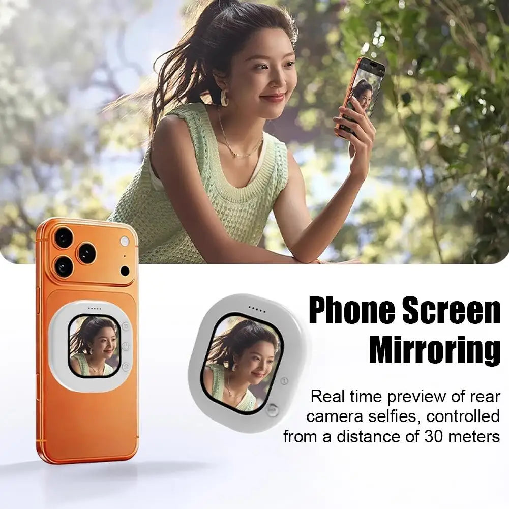 Selfie Monitor Screen Phone Holder — Magnetic Clip, Rear Camera Vlog & Video Tool