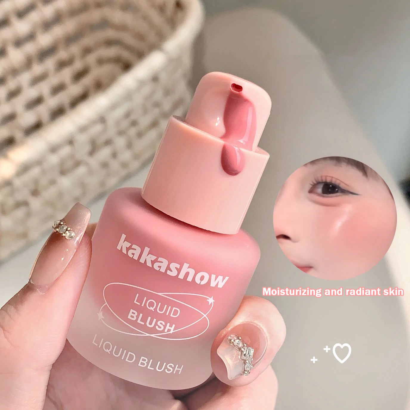 Vitality Six Colors Liquid Blush Moisturizing Watery Long-Lasting Makeup Easy to Smudge Cheek Rouge For Natural Flawless Look