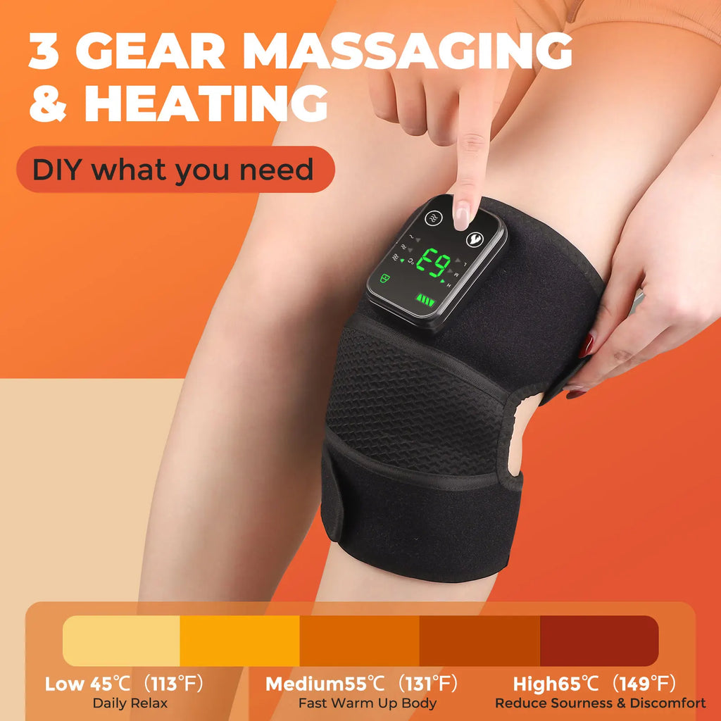 1/2 PCS 3 in1 Electric Heated Vibration Knee Massage Pad Massager Shoulder Elbow Knee Hot Compress Thermal Joint Brace Muscle Relaxation