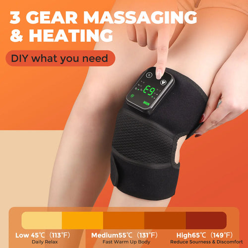 1/2 PCS 3 in1 Electric Heated Vibration Knee Massage Pad Massager Shoulder Elbow Knee Hot Compress Thermal Joint Brace Muscle Relaxation