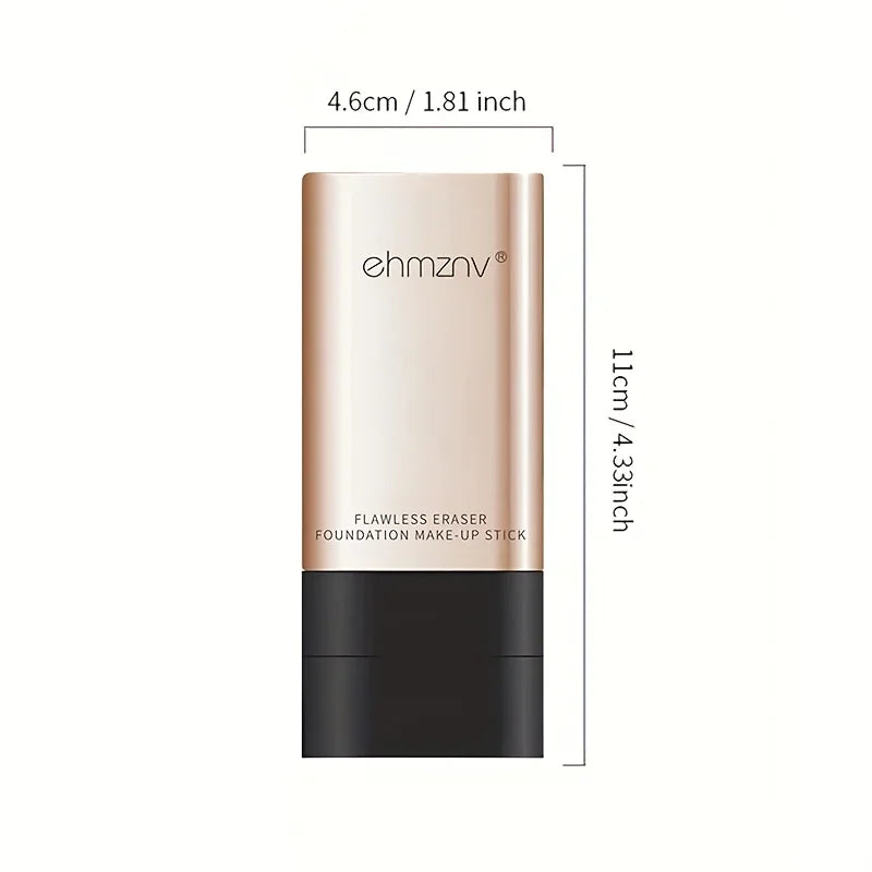 Watery Double-Headed Foundation Stick with Brush, Natural Long-Lasting Flawless Makeup For Facial Concealer Cosmetics
