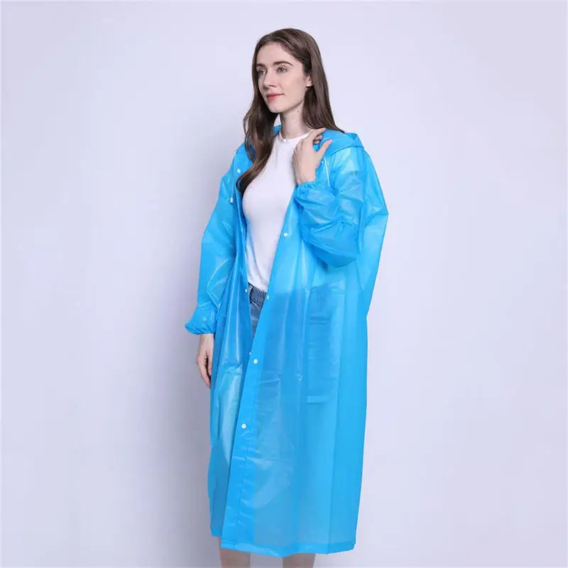 1pc Hooded Rain Coat Women Men Impermeable Thickened Waterproof Tourism Outdoor Hiking Rain Poncho Outdoor Products