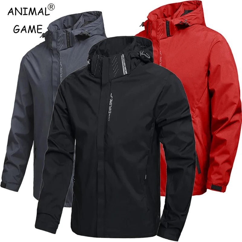 Men's Outdoor Waterproof Raincoat Lightweight Raincoat with Hood streetwear Hiking Windproof Jacket Climbing Outdoor Jackets