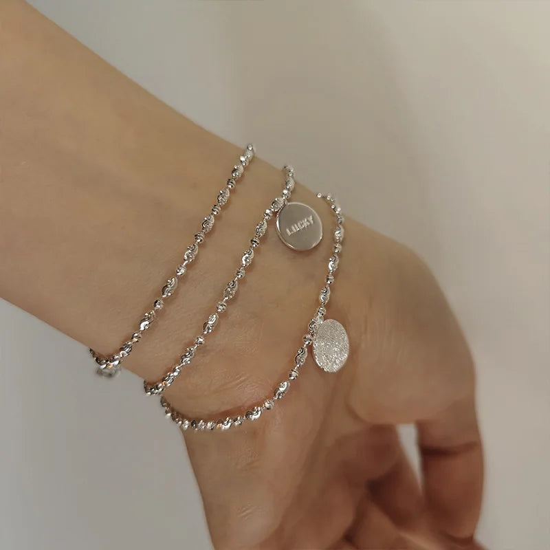New 925 Sterling Silver letter Adjustable Bracelet & Bangle For Women Fine Fashion Jewelry Wedding Party Gift