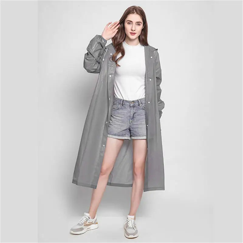 1pc Hooded Rain Coat Women Men Impermeable Thickened Waterproof Tourism Outdoor Hiking Rain Poncho Outdoor Products