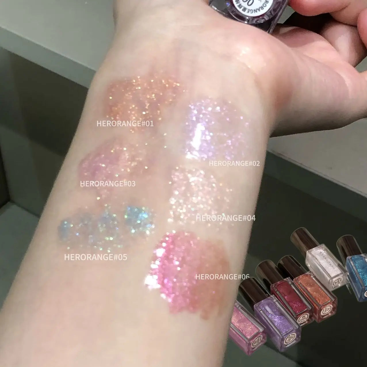 Herorange Star Shine Glitter Lip Gloss Shimmer Fine Glitter Long Lasting Moisturizing Non Sticky Glossy Lip Makeup
