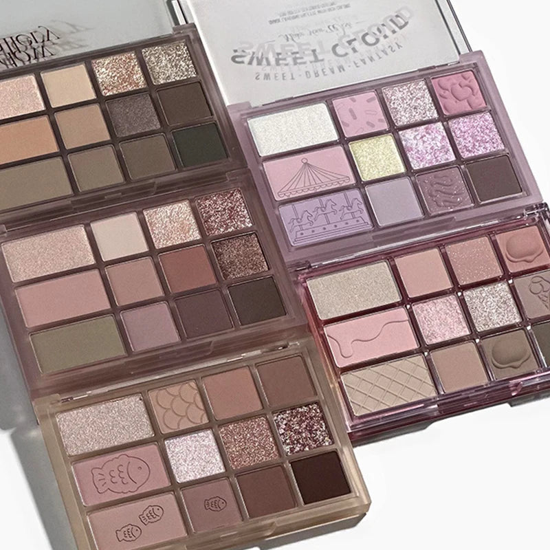 12Color Pink Brown Eye Shadow Tray Pearl Glitter Earth Matte Chocolate Eyeshadow Palette Korea Low Saturation Eye Pigment Makeup