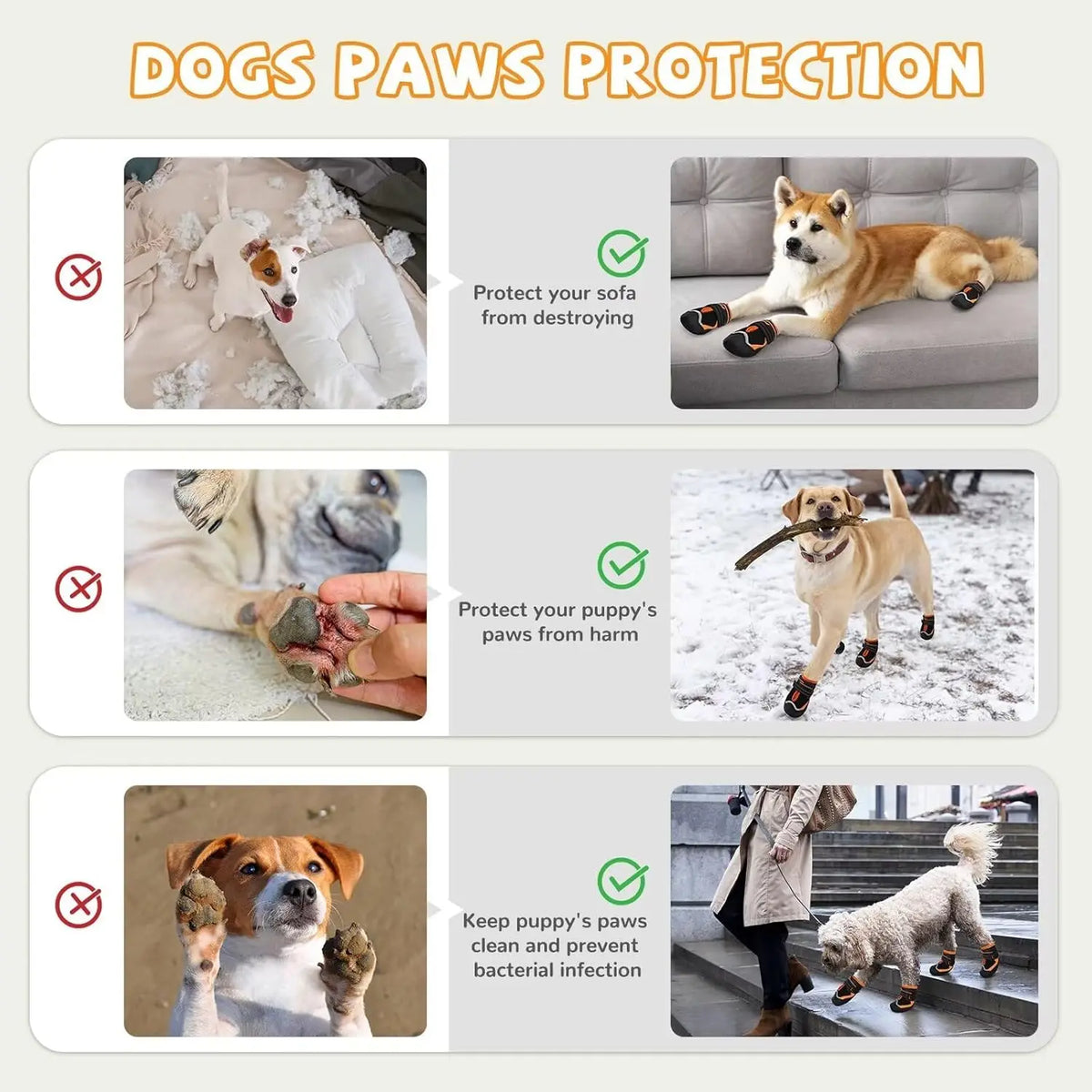 Dog Boots & Paw Protectors — Hot Pavement, Outdoor Hiking, Hardwood Floor Dog Shoes
