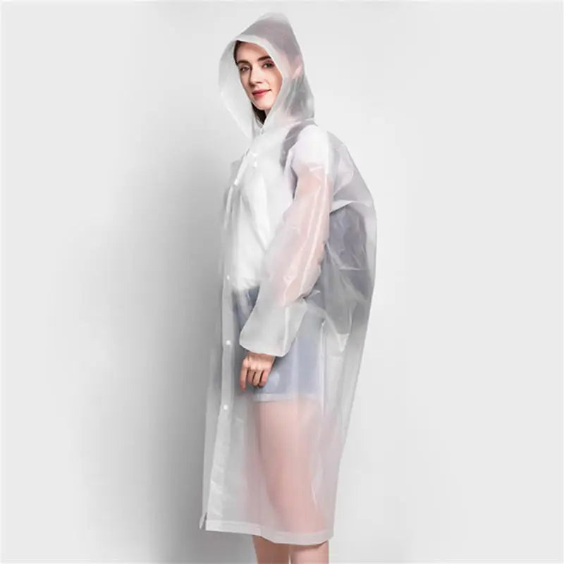 1pc Hooded Rain Coat Women Men Impermeable Thickened Waterproof Tourism Outdoor Hiking Rain Poncho Outdoor Products
