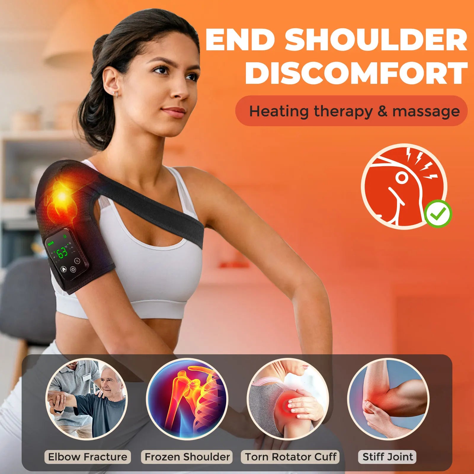 1/2 PCS 3 in1 Electric Heated Vibration Knee Massage Pad Massager Shoulder Elbow Knee Hot Compress Thermal Joint Brace Muscle Relaxation