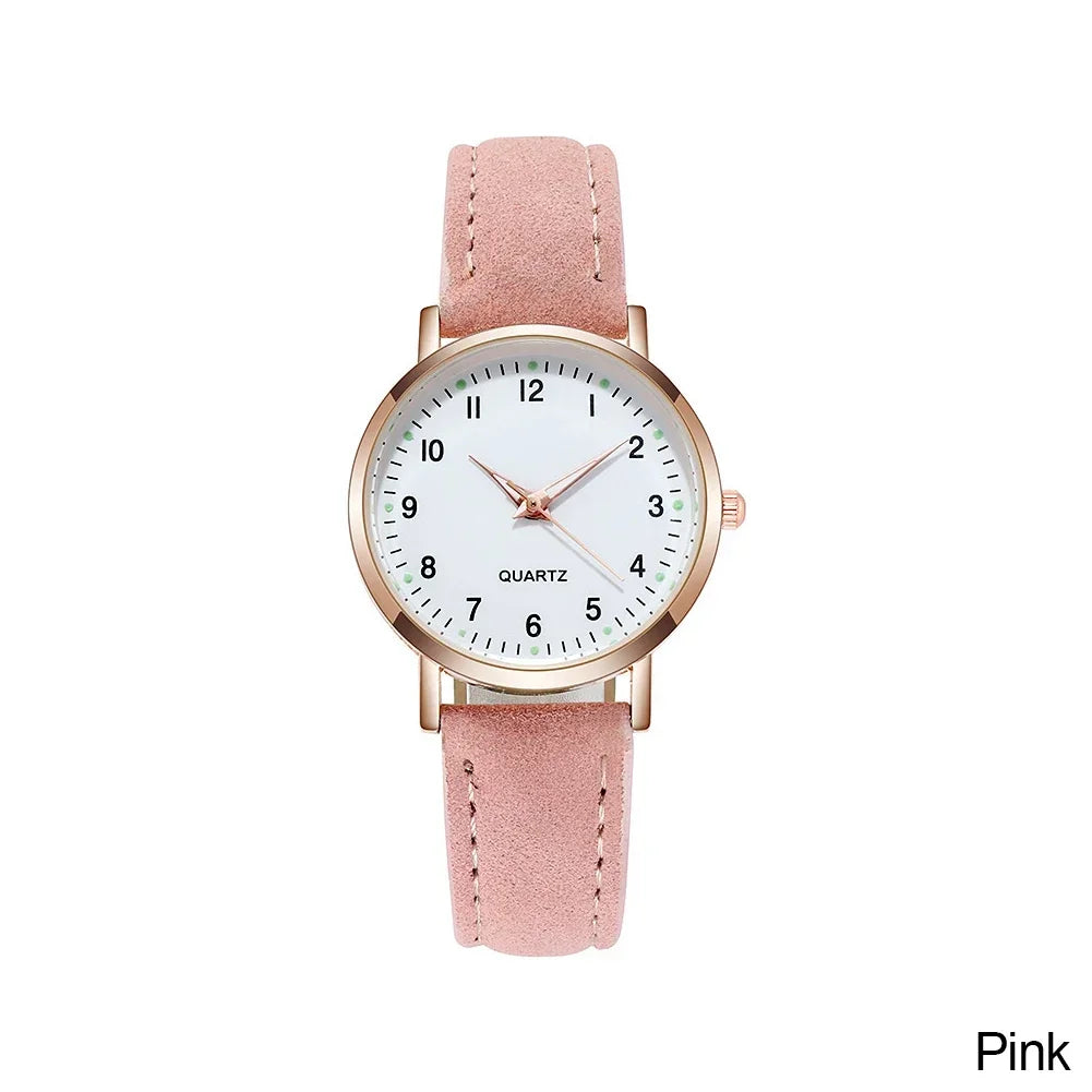 Women Watches Luminous Simple Vintage Small Watch Leather Strap Casual Sports Wrist Clock Dress Wristwatches Reloj Mujer