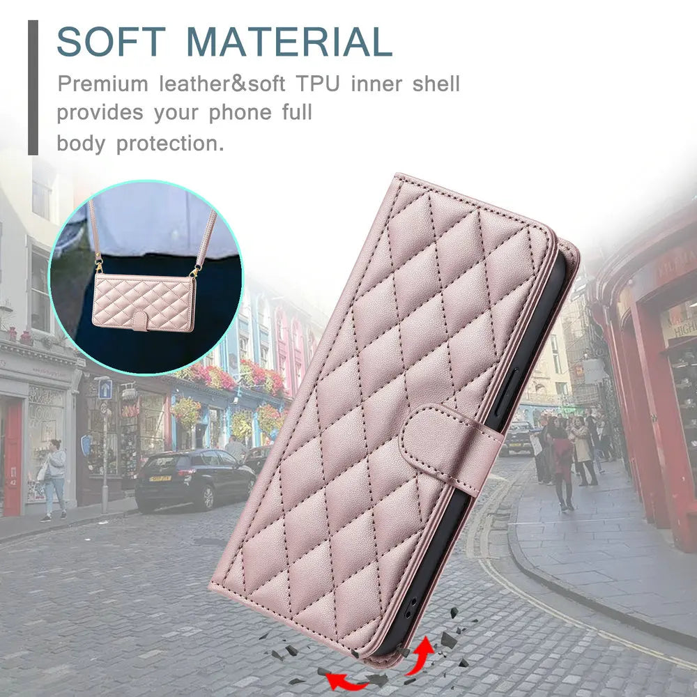 Flip Case For iPhone 17 Pro Max 5G 2025 Crossbody Leather Wallet Funda For iPhone 17 Air Case iPhone17 Pro Luxury Book Cover
