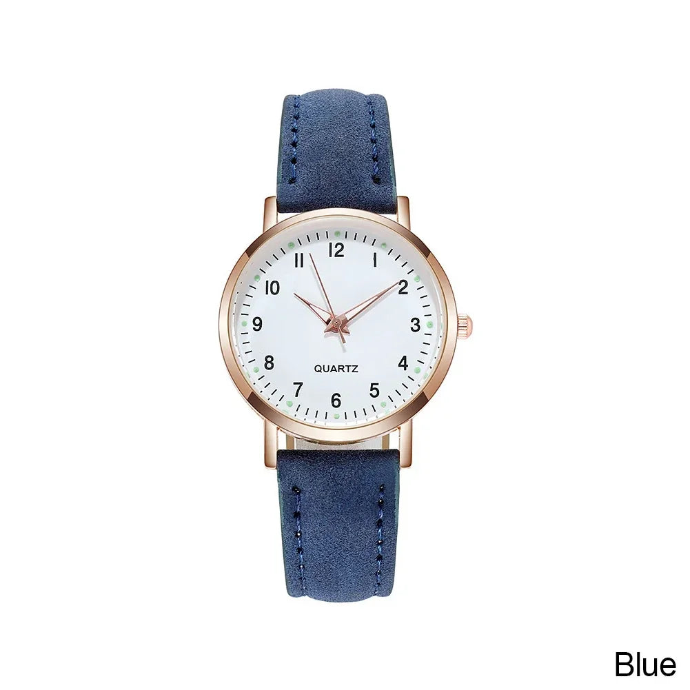 Women Watches Luminous Simple Vintage Small Watch Leather Strap Casual Sports Wrist Clock Dress Wristwatches Reloj Mujer