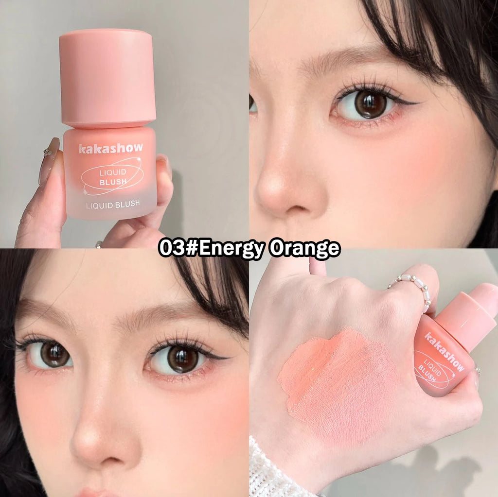 Vitality Six Colors Liquid Blush Moisturizing Watery Long-Lasting Makeup Easy to Smudge Cheek Rouge For Natural Flawless Look