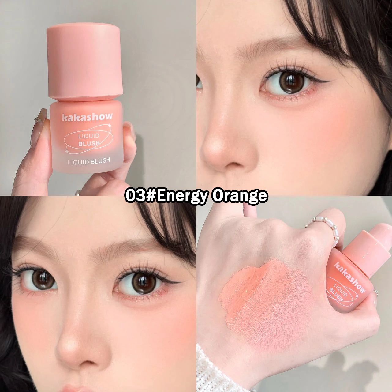 Vitality Six Colors Liquid Blush Moisturizing Watery Long-Lasting Makeup Easy to Smudge Cheek Rouge For Natural Flawless Look
