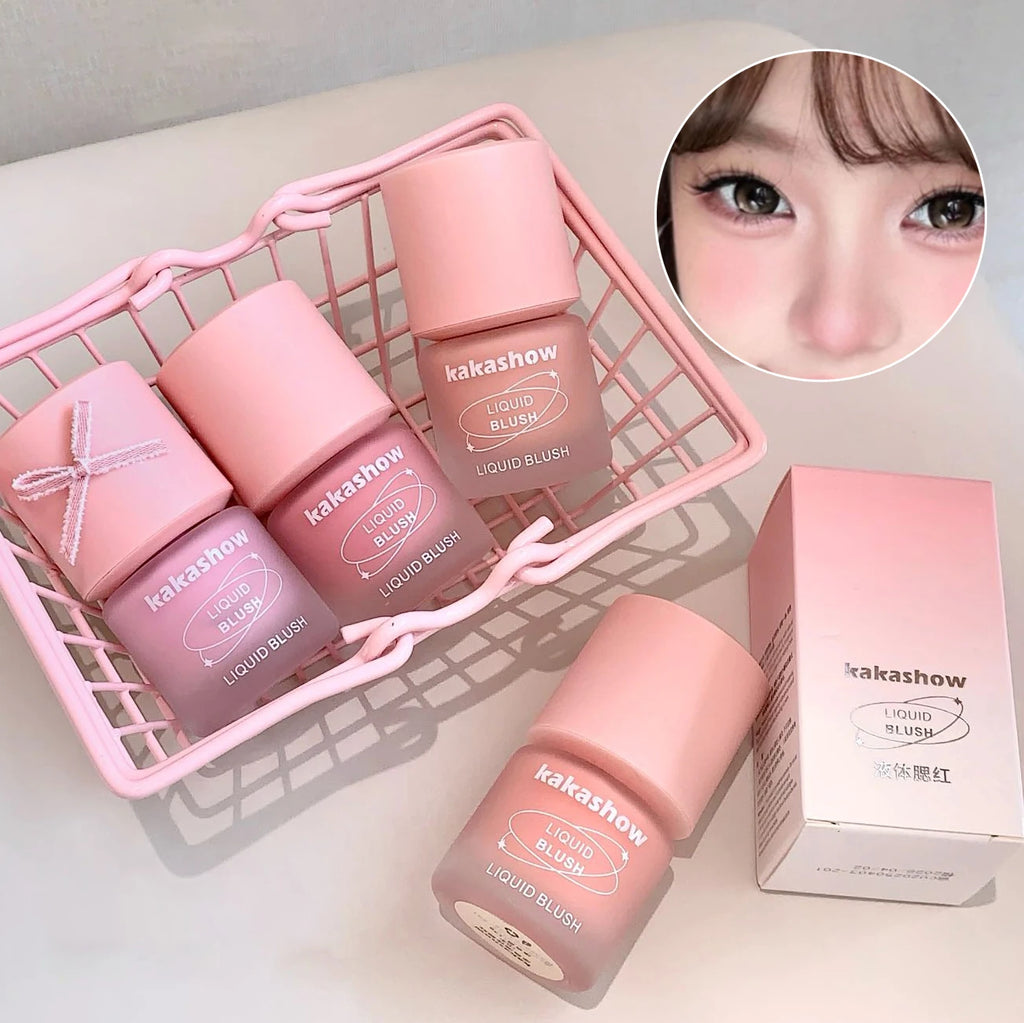Vitality Six Colors Liquid Blush Moisturizing Watery Long-Lasting Makeup Easy to Smudge Cheek Rouge For Natural Flawless Look