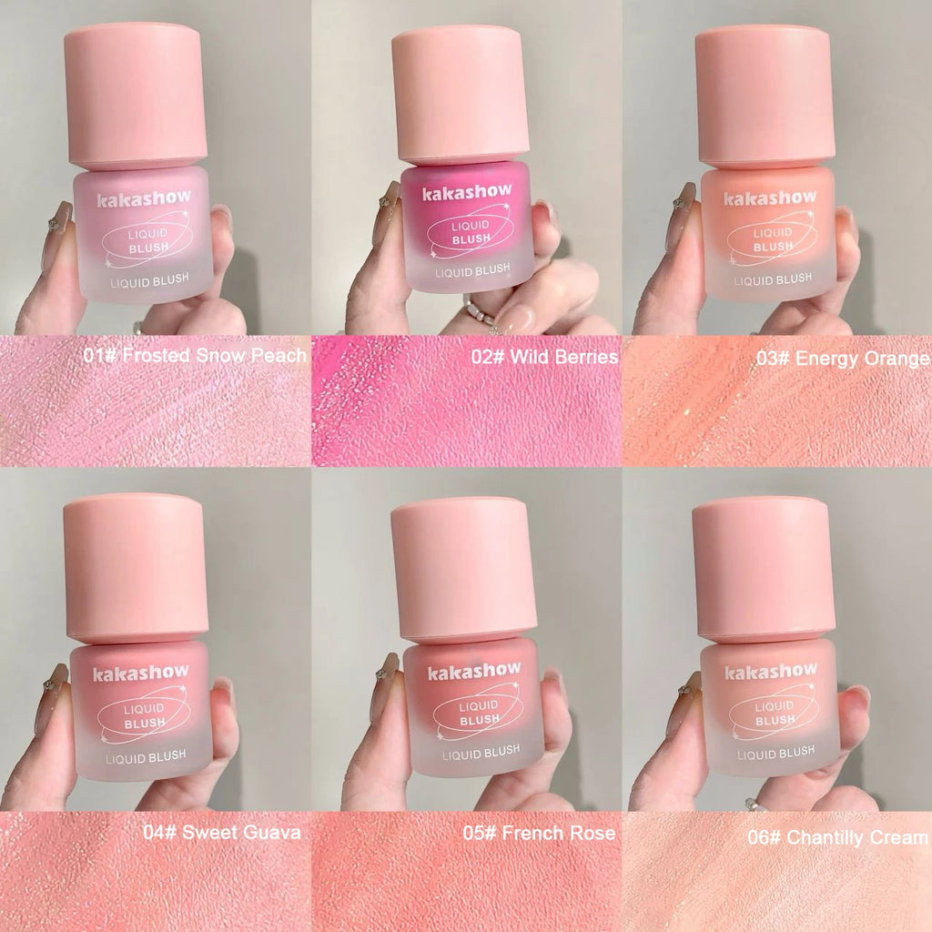 Vitality Six Colors Liquid Blush Moisturizing Watery Long-Lasting Makeup Easy to Smudge Cheek Rouge For Natural Flawless Look