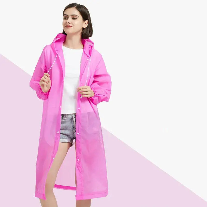 1pc Hooded Rain Coat Women Men Impermeable Thickened Waterproof Tourism Outdoor Hiking Rain Poncho Outdoor Products