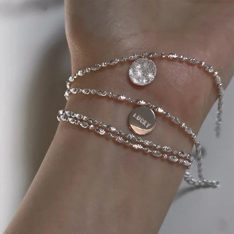 New 925 Sterling Silver letter Adjustable Bracelet & Bangle For Women Fine Fashion Jewelry Wedding Party Gift
