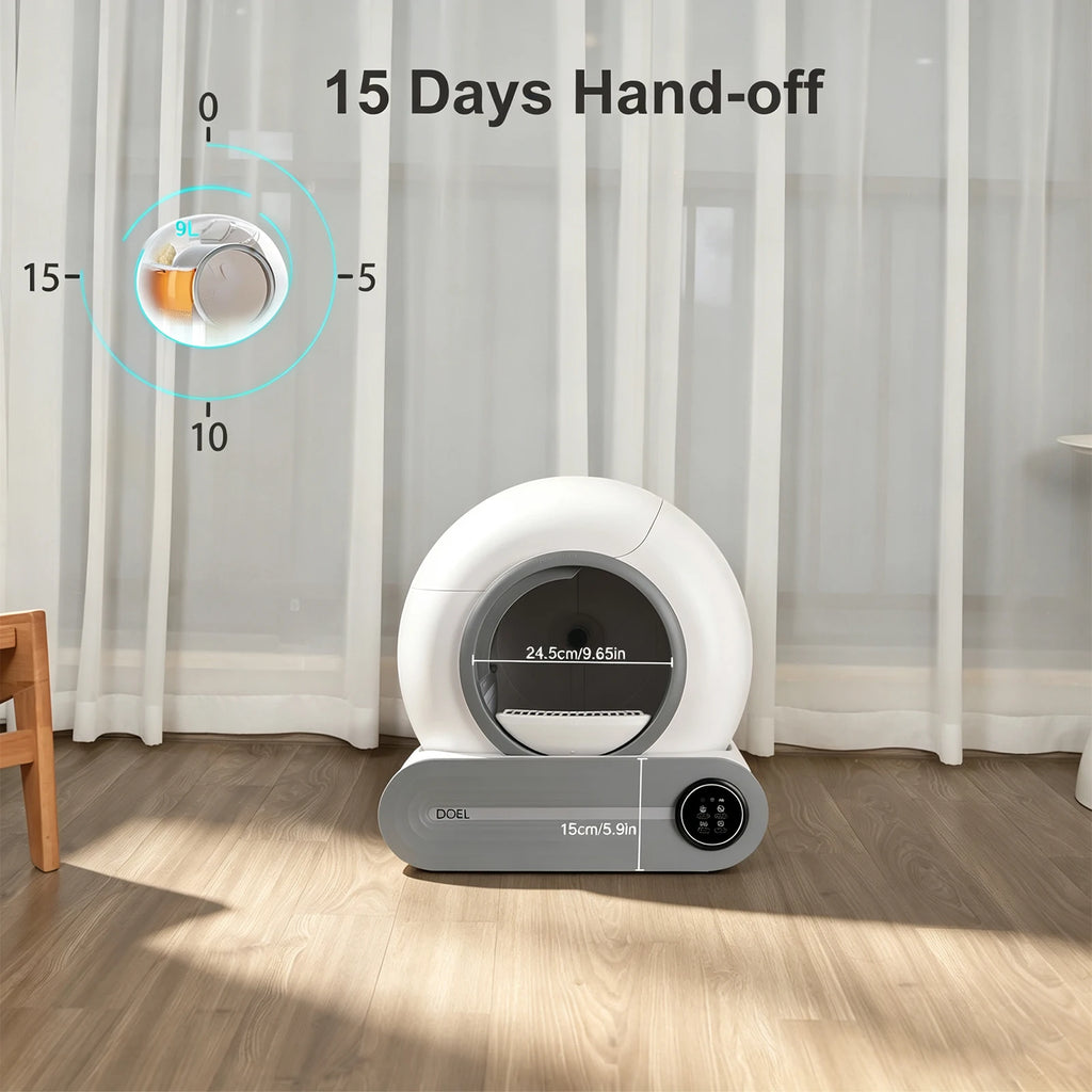 DOEL 2026 Upgrade Automatic Smart Litter Box, Self-Cleaning Cat Litter Box 65L Large Capacity, APP Control, 2.4G WiFi Only, Ion Odor Neutralization, Compatible with Clumping Litters, Ideal for Multi-Cat Homes