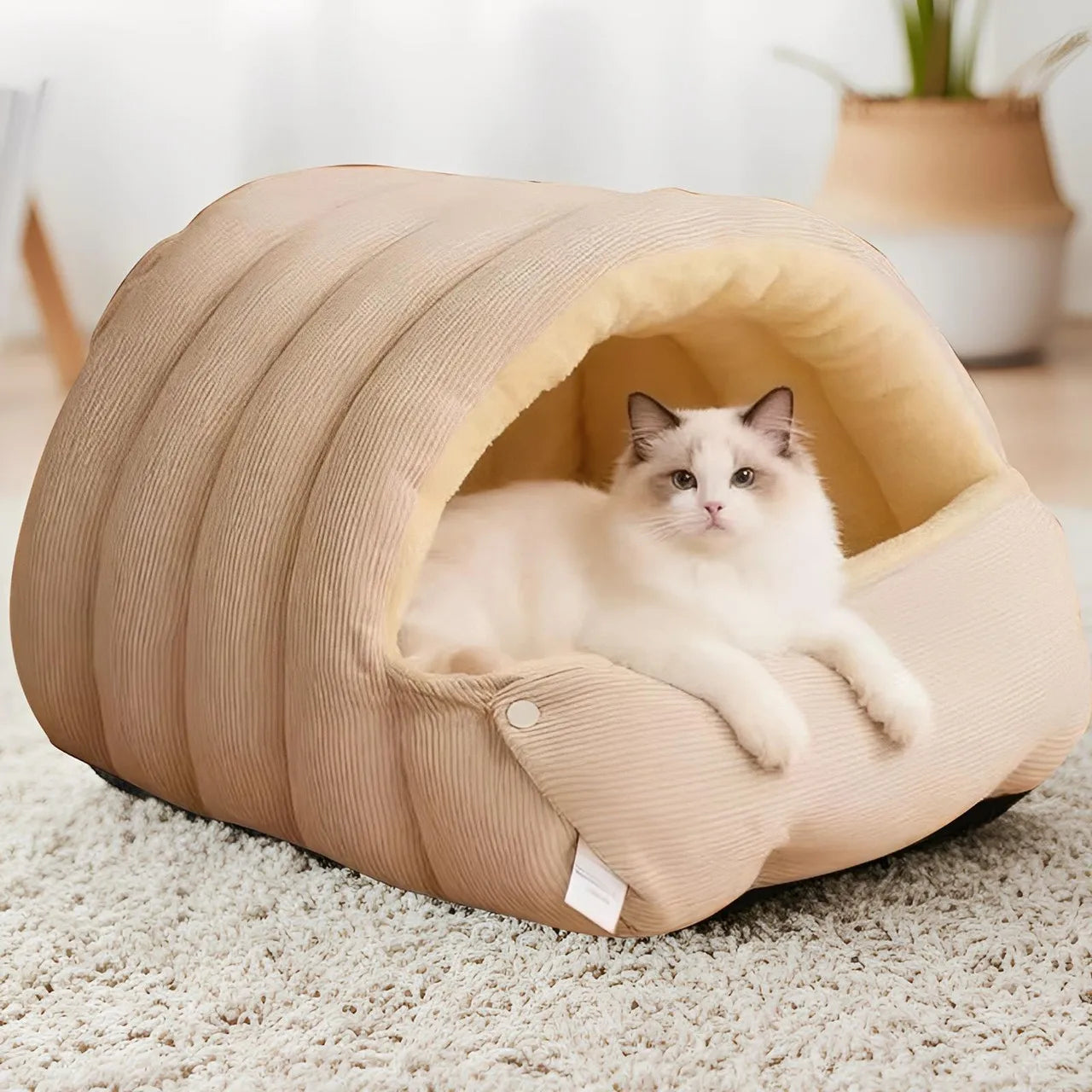 New Detachable Enclosed Dog Bed For Winter Warmth Thicken Comfortable Soft Pet Bed Small Cat Dog Sleeping Bag Dogs Beds Mats