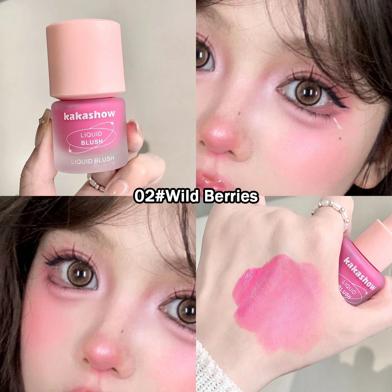 Vitality Six Colors Liquid Blush Moisturizing Watery Long-Lasting Makeup Easy to Smudge Cheek Rouge For Natural Flawless Look