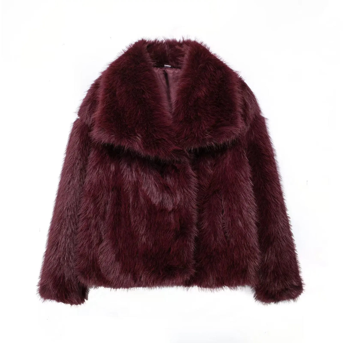 KONDALA Elegant Fur Coat Women Fall Winter Fashion Warm Faux Fur Brown Coat 2025 New Fashion Vintage Casual Female Jacket Coat