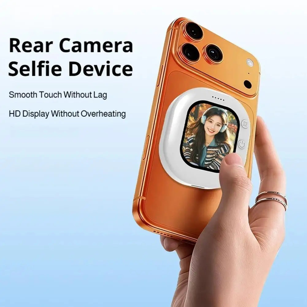 Selfie Monitor Screen Phone Holder — Magnetic Clip, Rear Camera Vlog & Video Tool