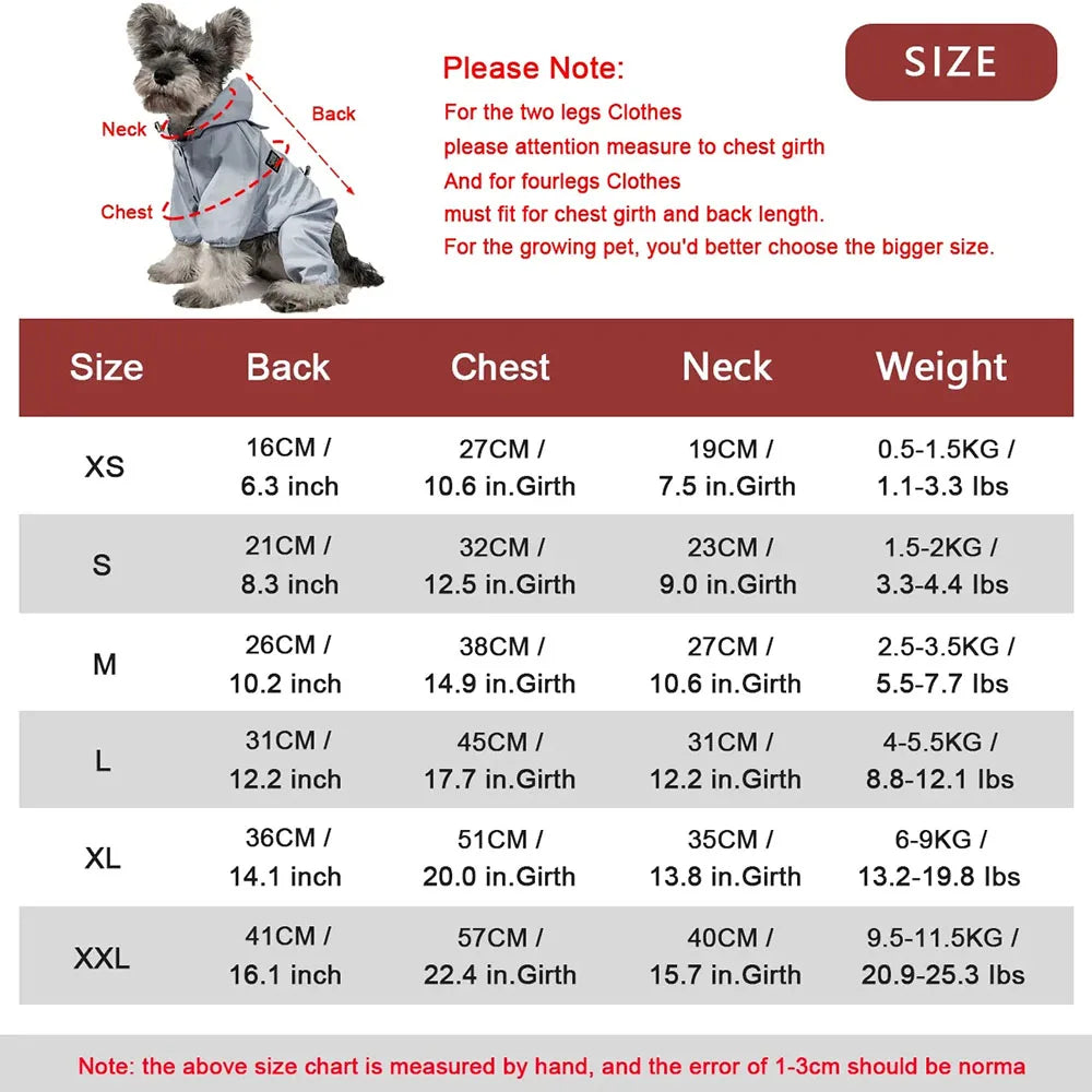 Dog Raincoat Waterproof Dog Rain Jacket with Reflective Strap and Leash Hole Rainy Day Pet Clothes Windproof Puppy Cat Rain Coat