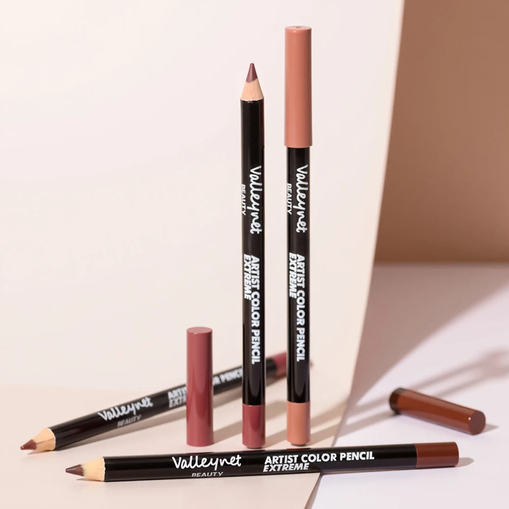 4pcs/Set lip liner set and eyeliner set Nude Brown Collection Long-lasting Matte Waterproof Lipstick Set Women'S Lip Cosmetics