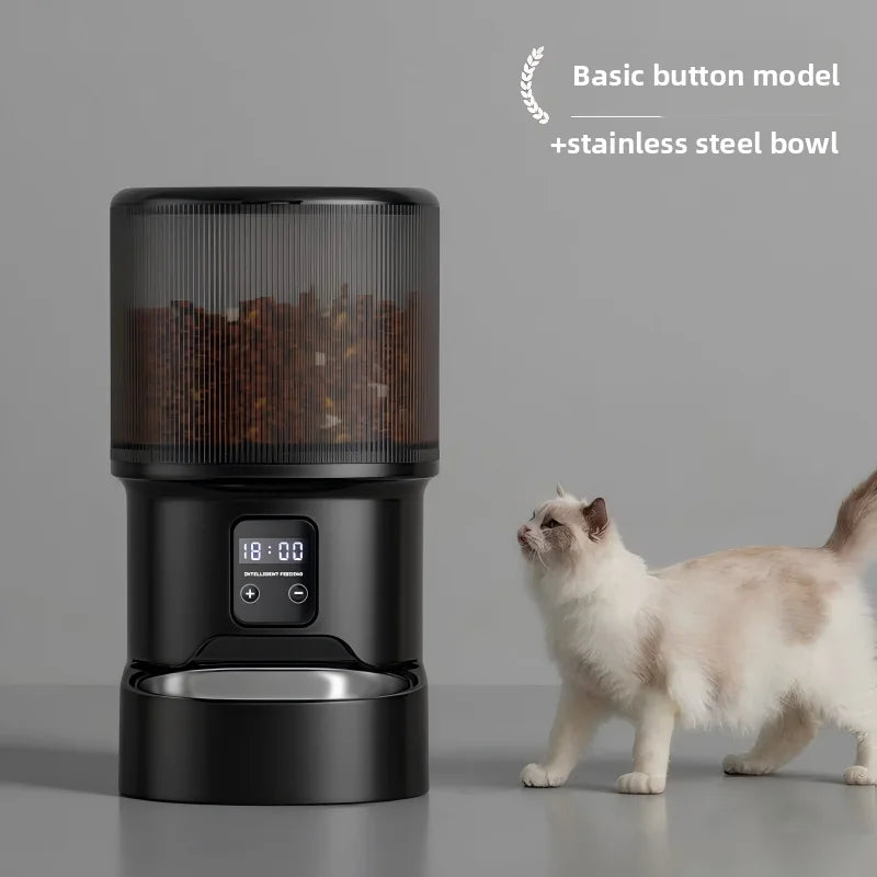HD Video Automatic Pet Feeder for Cats Dogs 4L Smart Timed Quantitative Food Dispenser with Stainless Steel Bow Pet Supplies