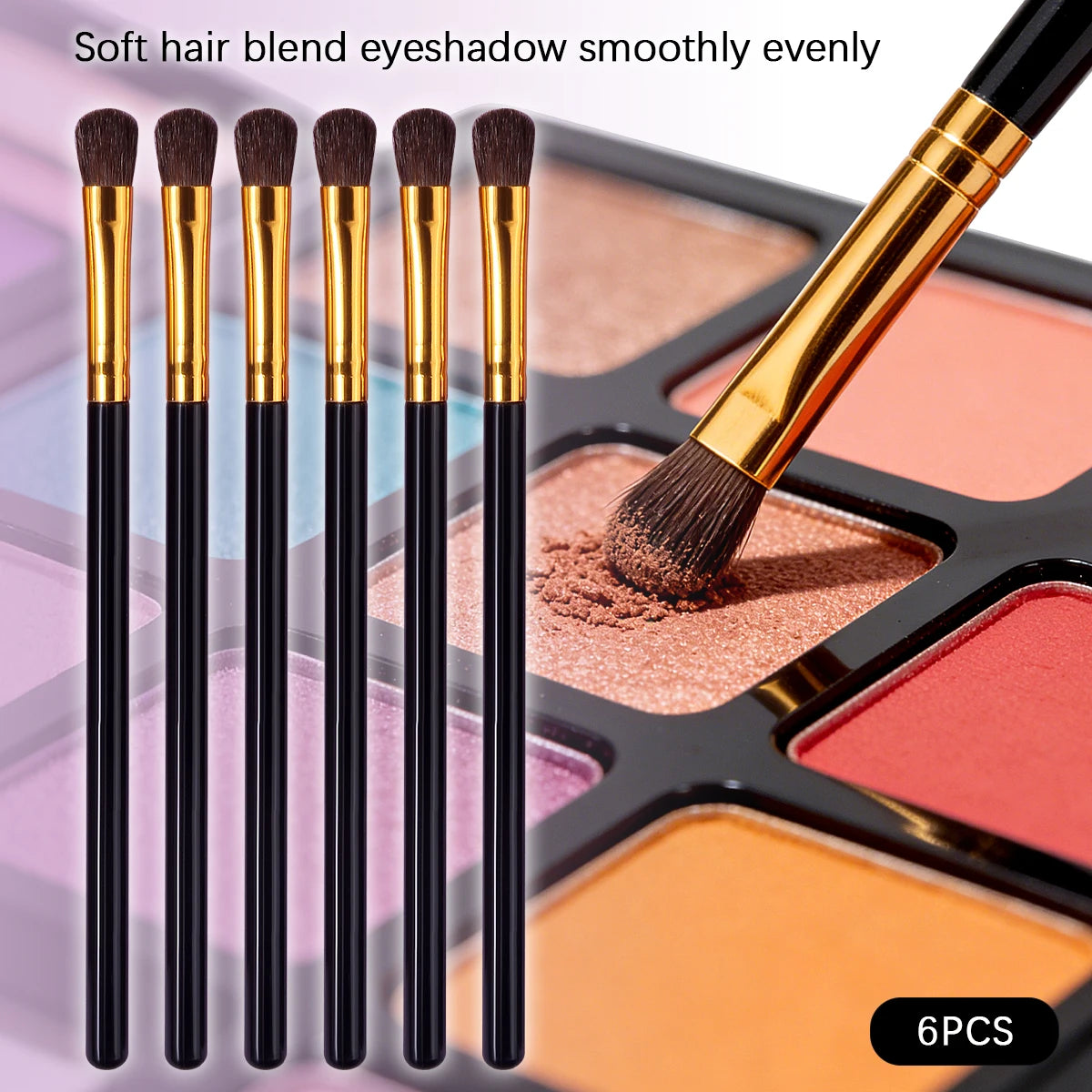 6PCS Professional Eye Makeup Brush Set - Soft Eyeshadow Brush, Blending Brush, Eyebrow Brush - Multi-functional Beauty Tools